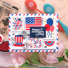 Load image into Gallery viewer, Waffle Flower - Postage Collage 4th of July Stencil
