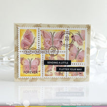 Load image into Gallery viewer, Waffle Flower - Postage Collage Butterfly Stencil
