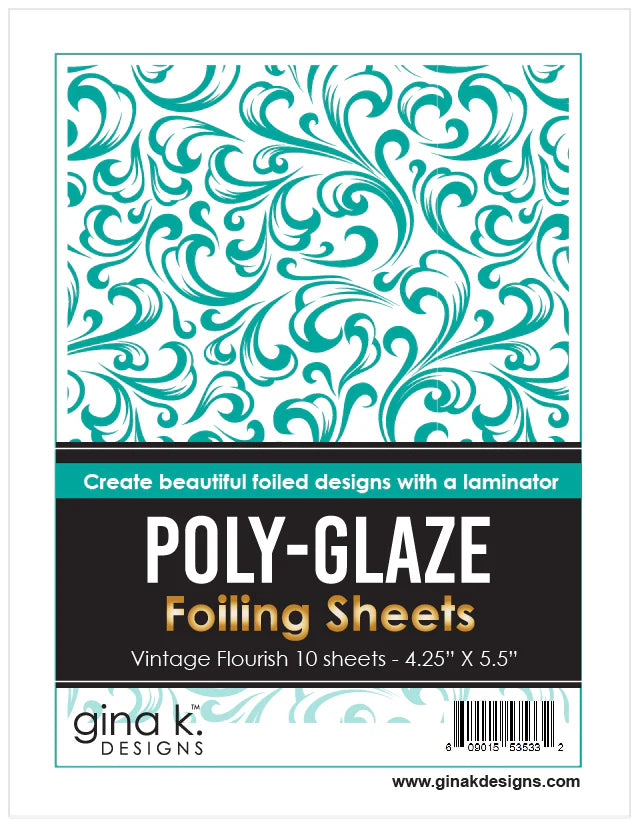 Gina K Designs - Poly-Glaze Foiling Sheets - Vintage Flourish