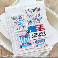 Load image into Gallery viewer, Waffle Flower - Postage Collage 4th of July Stencil
