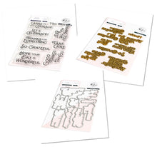Load image into Gallery viewer, Pinkfresh Studio - Wonderful Sentiments - Stamp Set, Die Set and Hot Foil Plate Bundle
