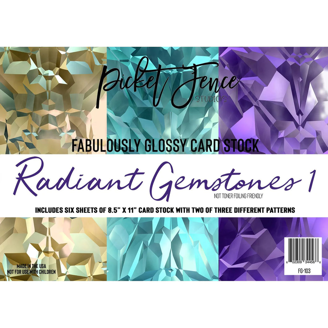 Picket Fence Studios - Fabulously Glossy Card Stock - Radiant Gemstones 1