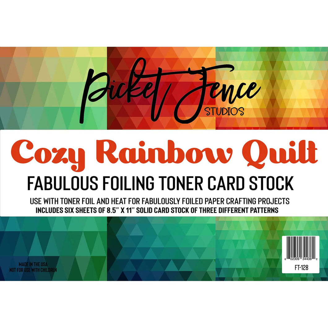 Picket Fence Studios - Fabulous Foiling Toner Card Stock - Cozy Rainbow Quilt