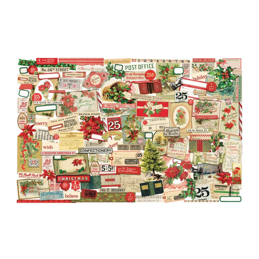 Tim Holtz Ideaology 2024 Christmas Ephemera Pack TH94411 Fancy