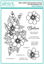 Load image into Gallery viewer, Gina K Designs - Believe in Miracles - Stamp Set and Die Set Bundle
