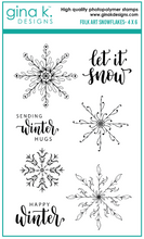 Load image into Gallery viewer, Gina K Designs - Folk Art Snowflakes - Stamp Set and Die Set Bundle
