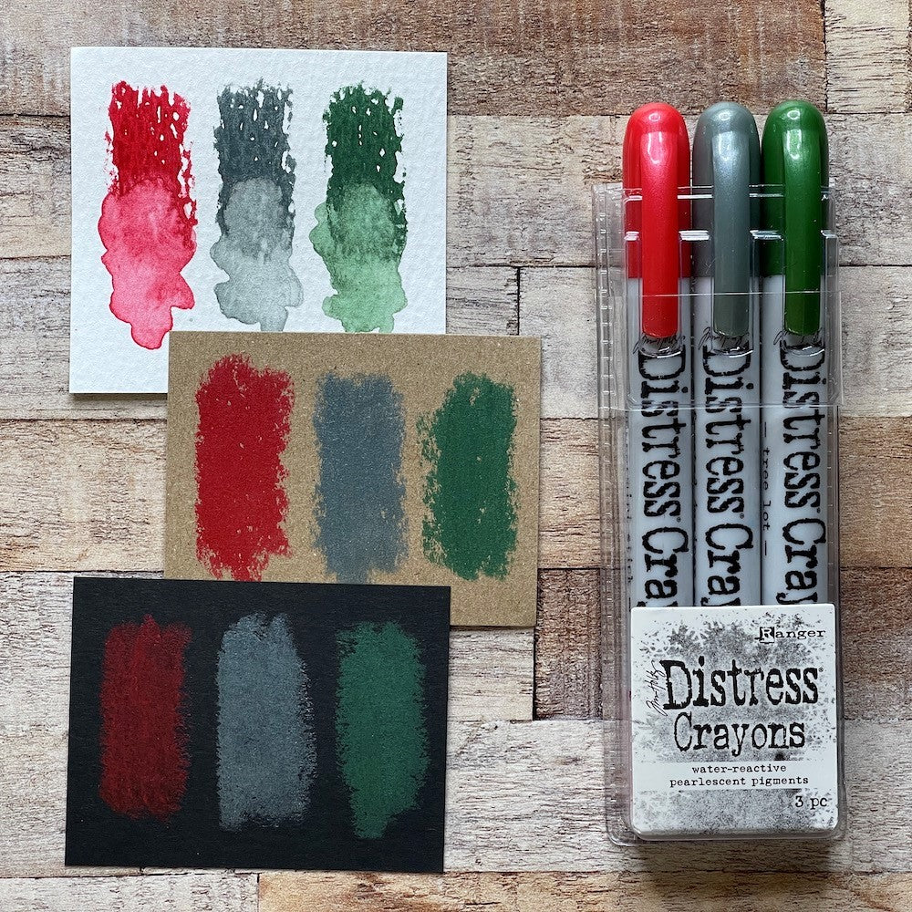 Tim Holtz Distress Pearlescent Crayons: Holiday Set 1 - TSCK78258