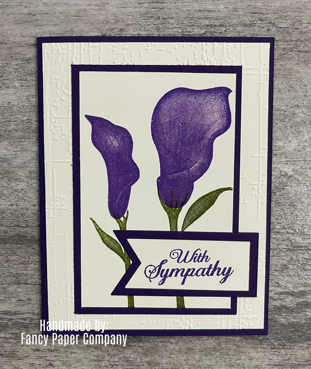 Handmade Card - Purple and Ivory With Sympathy